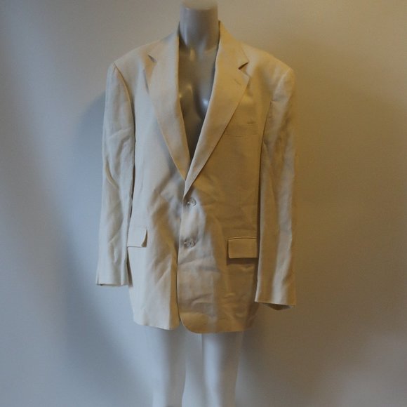 POLO RALPH LAUREN CREAM LINEN JACKET BLAZER 42R *